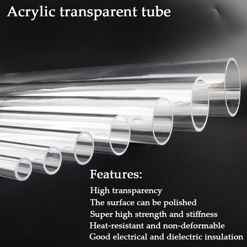2Pcs O.D 16~60mm Transparent Acrylic Tube Aquarium Fish Tank Supplies Plexiglass Water Supply Pipe Garden Watering Fittings 50CM