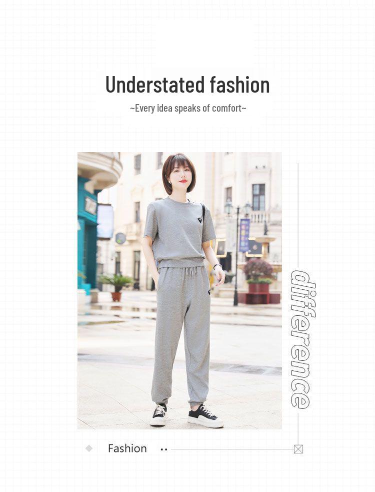 2025 Plus Size Women's Korean Style Casual Tracksuit: Fashionable Slimming Two-Piece Sportswear Set