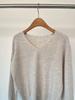 Seamless V-neck Wool Knit Pullover: Women's Autumn/Winter Solid Color Base Layer Top