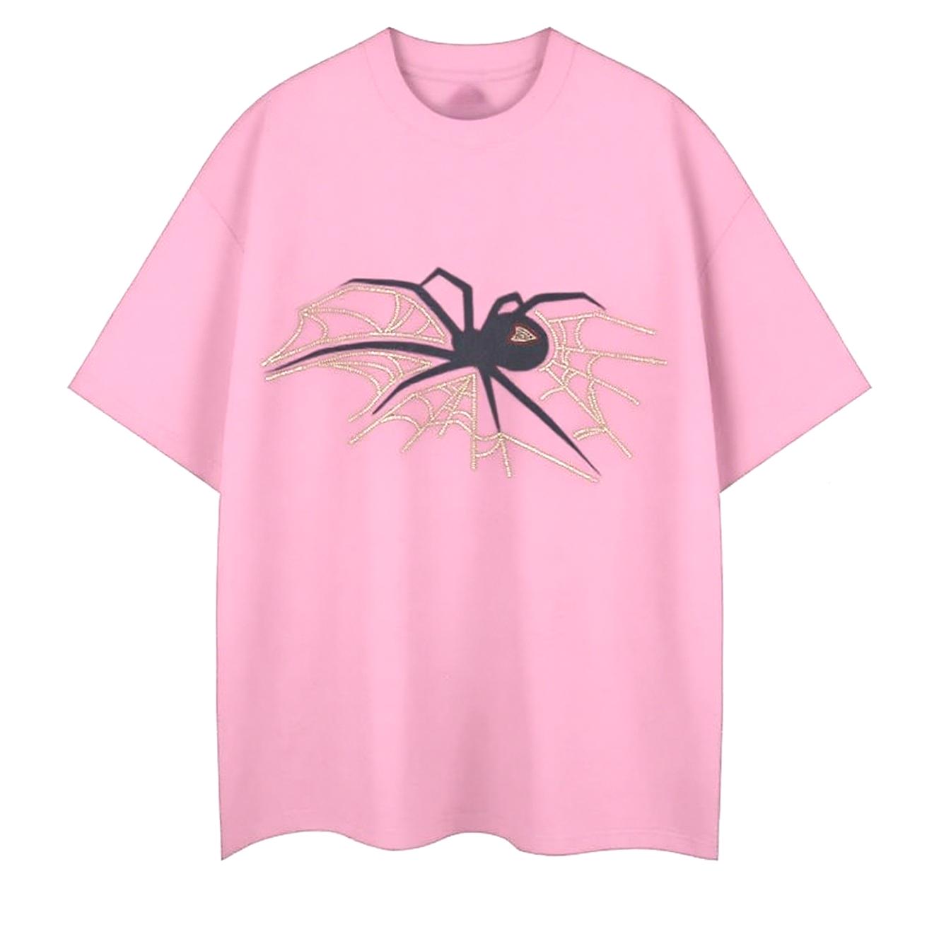 

2025 Autumn Cotton T-shirt American Niche Spider Web Printing Comfortable Fashion Skin-friendly Trend Large Size Couple T-shirt 4XL