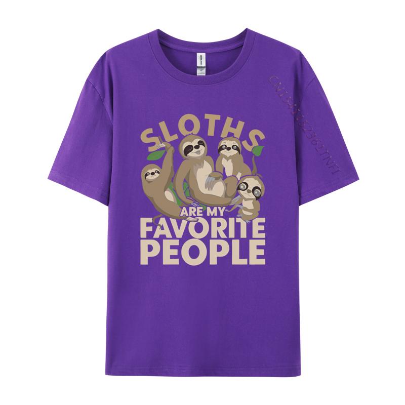 Sloths Are My Favorite People Zoo Animal T Shirt Unisex Pure Cotton Tee Shirt Print Tees Graphic Tshirt Free Shipping