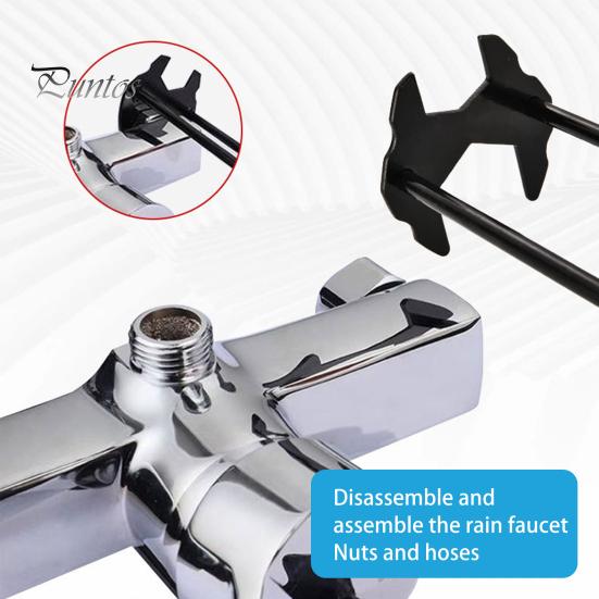 2 Bucăți Cheie Multifuncțională pentru Chiuvetă Rotație 360 de Grade Accesorii pentru Baie Casă Întreținere Țevi Kit Cheie Hexagonală cu Patru Gheare