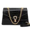 Crocodile Patterned Chain Women's Bag, Trendy Korean Version, Single Shoulder Crossbody Women's Bag, Small Square Bag