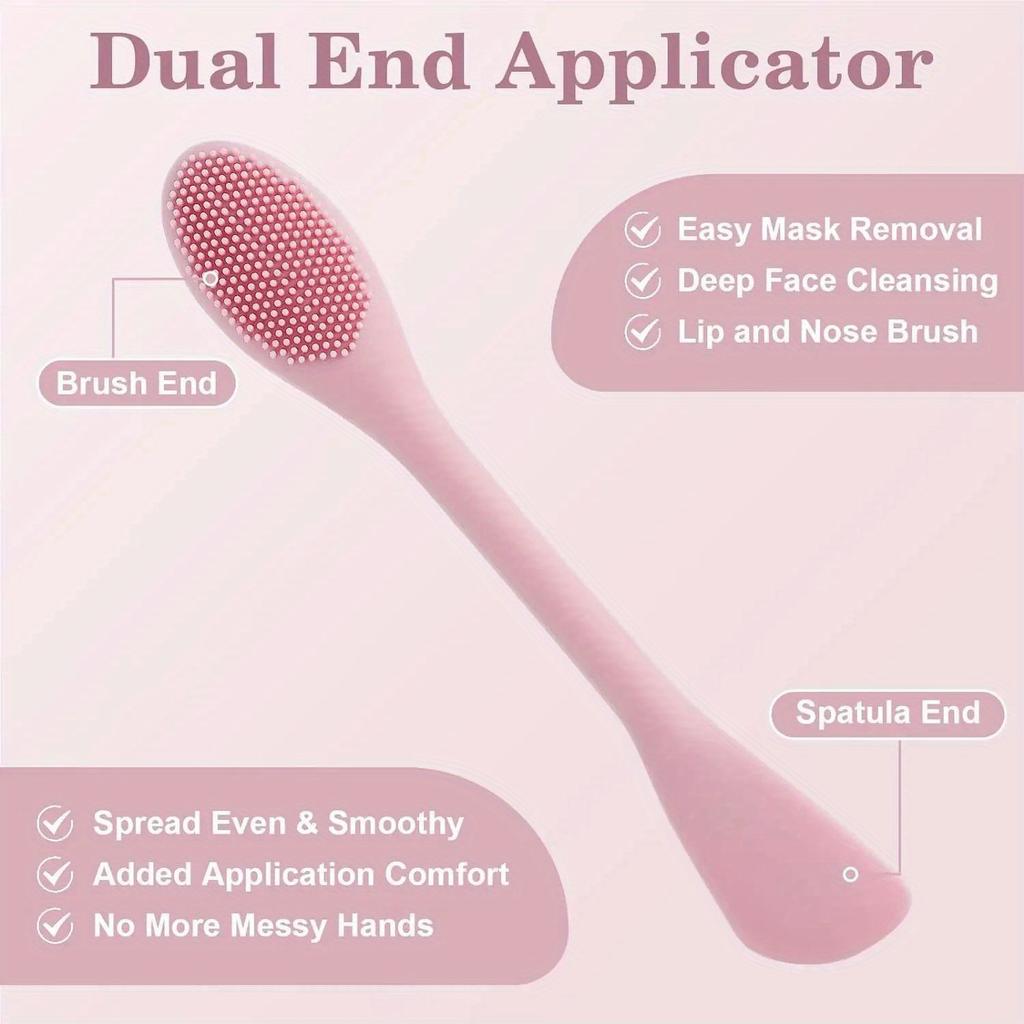 Doppel Kopf Gesichtsmaske Pinsel Silikon Applikator Löffel Spachtel Rührstab Frauen Haut Gesicht Reinigung Pflege Hause Make-Up-Tools