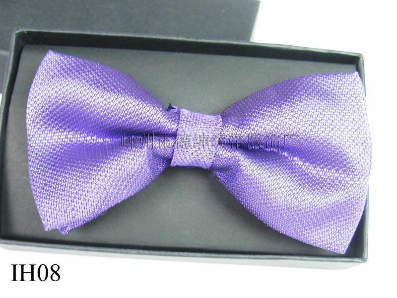 Men's Silver Thread Jacquard Bow Tie In 15 Styles - Polyester, Solid Color, Casual