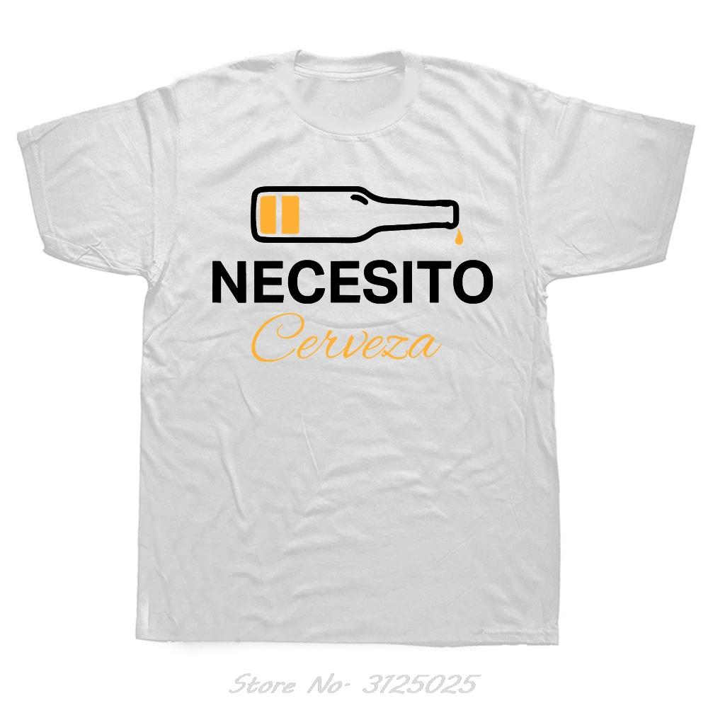 Mexican Beer Necesito Cerveza Funny Low Battery Beer Drinking Tshirt Unisex Fitness Short Sleeve Tees Summer Tshirt Casual T Shirt S