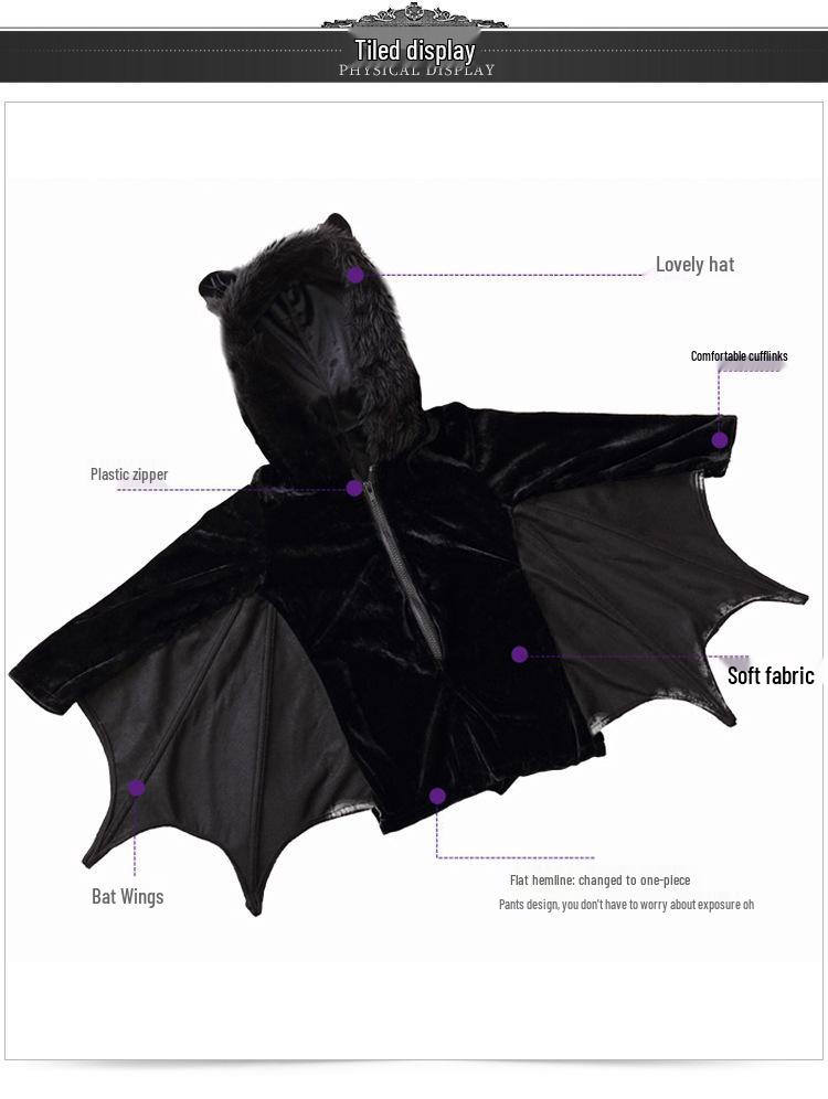 Girls' Bat Halloween Cosplay Costume for Stage Performance & Masquerade Party