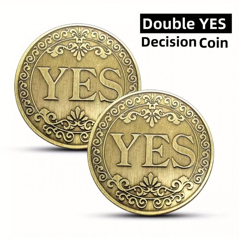 YES or NO Flip Decision Coin - Metal Choose Coin, Fun Answer Coin, Choose Commemorative Coin
