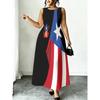 Robe d'été sans manches pour femme, col rond, imprimé 3D, longue, style maxi, pour la plage, les vacances, décontractée
