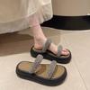 2025 Sommer Neue Damen Hausschuhe Strass Freizeit Hausschuhe Rutschfeste Plateau Hausschuhe für Damen Lässige Strand Sandalen