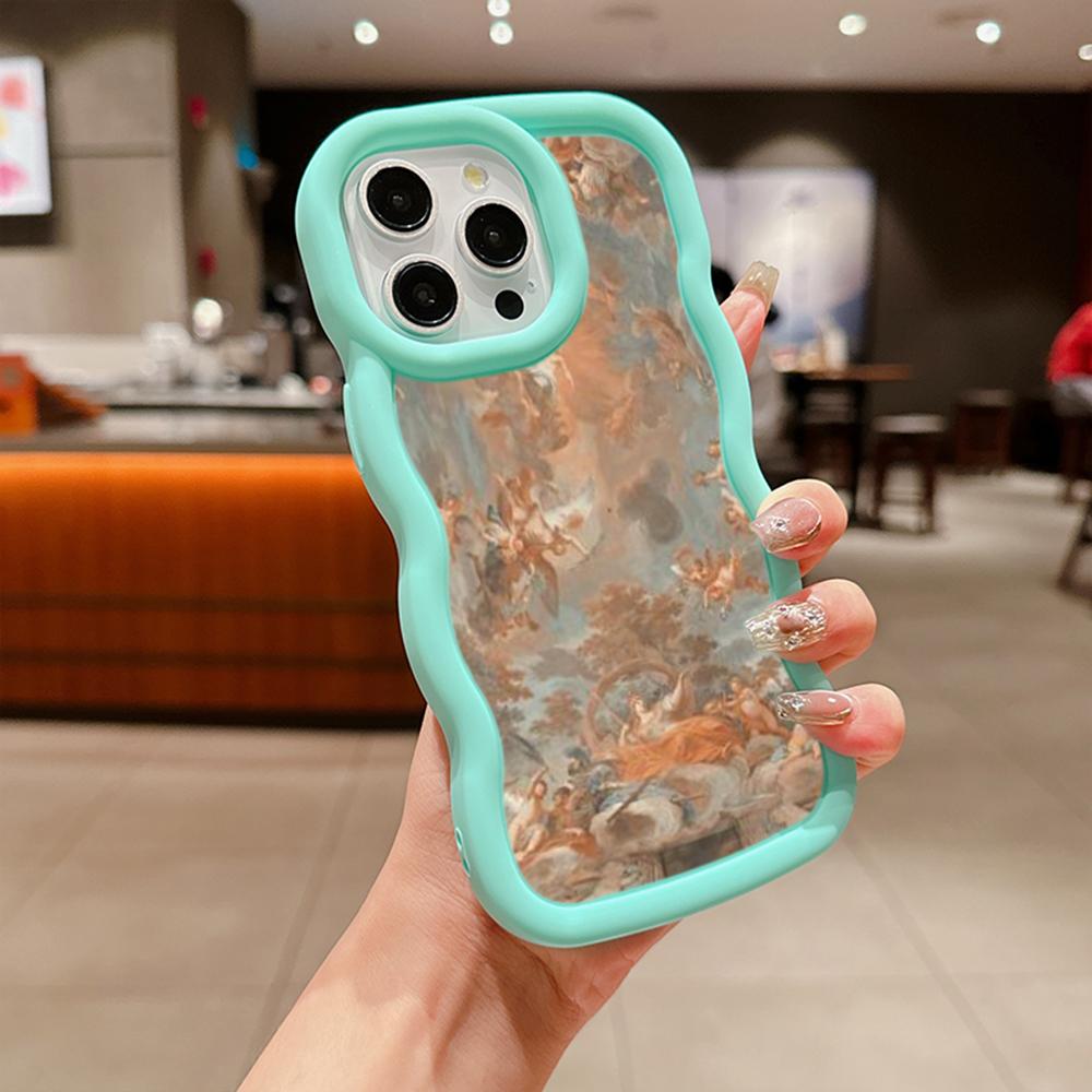 Macaron Soft TPU Phone Case for iPhone 11 12 13 14 15 Pro Max SE X Xs Max XR 6 6s 7 8 14 15 Plus Tecno Camon 19 Realme C35 Cover Ae51 Angel art design