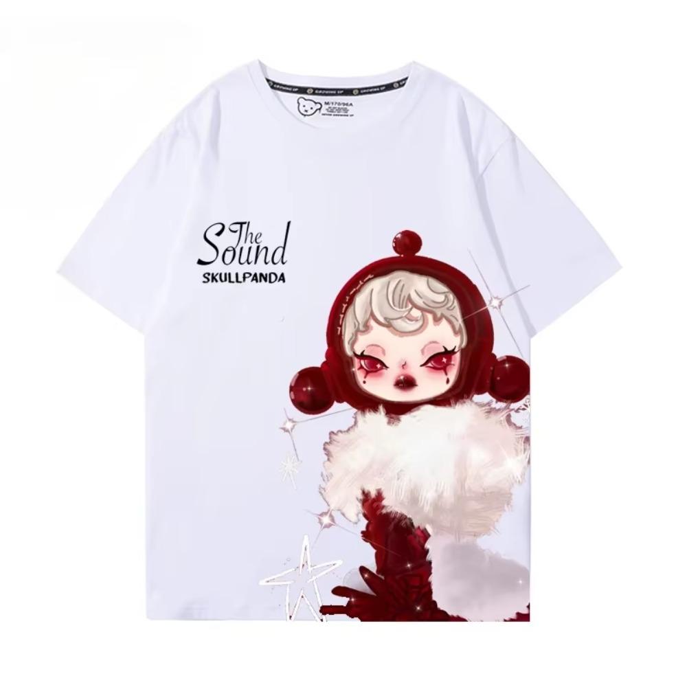 SKULLPANDA personalized graphic T-shirt summer 100% cotton round neck T-shirt outdoor leisure fashion Harajuku men women T-shirt