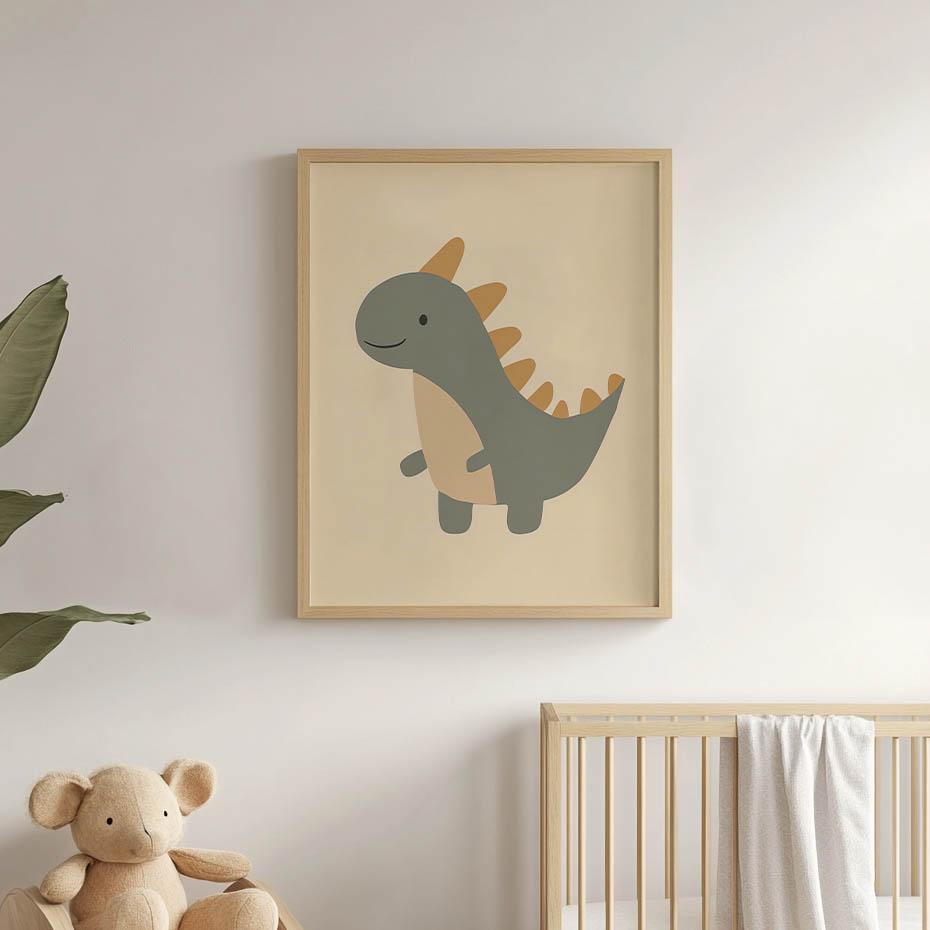 Plakat Dinozaur W Uśmiechu Plakat Dinozaur W Uśmiechu, 30X40 Cm, Bez Ramy, Płótno Premium Na Blejtramie