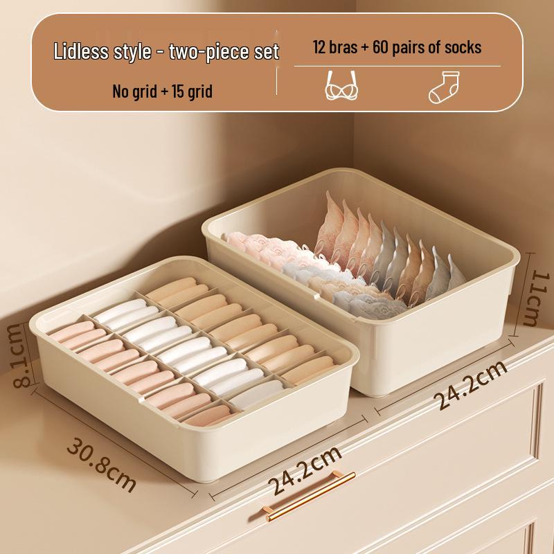 Drei-in-Eins Intimwäsche-Organizer: Unterwäsche-, Slips- und Socken-Aufbewahrungsbox mit Fächern, Deckel und Duft