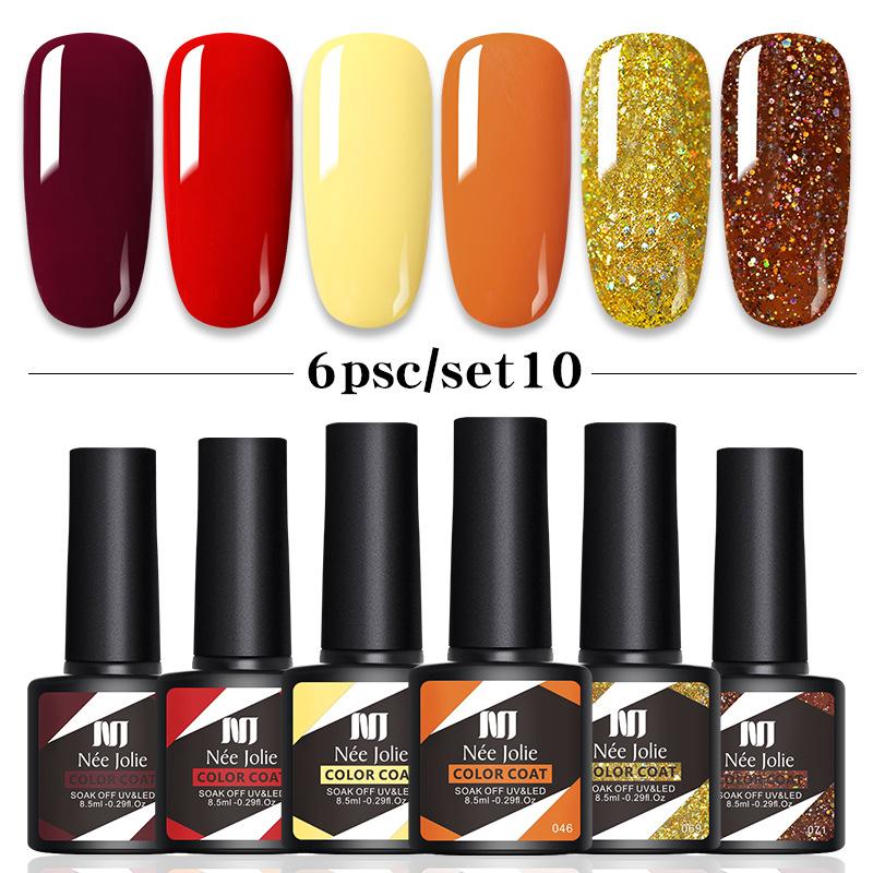 6-Color Nail Polish Glue Set, Popular Color Nail Glue, Phototherapy Nail Polish Glue Can Be Matched Arbitrarily.