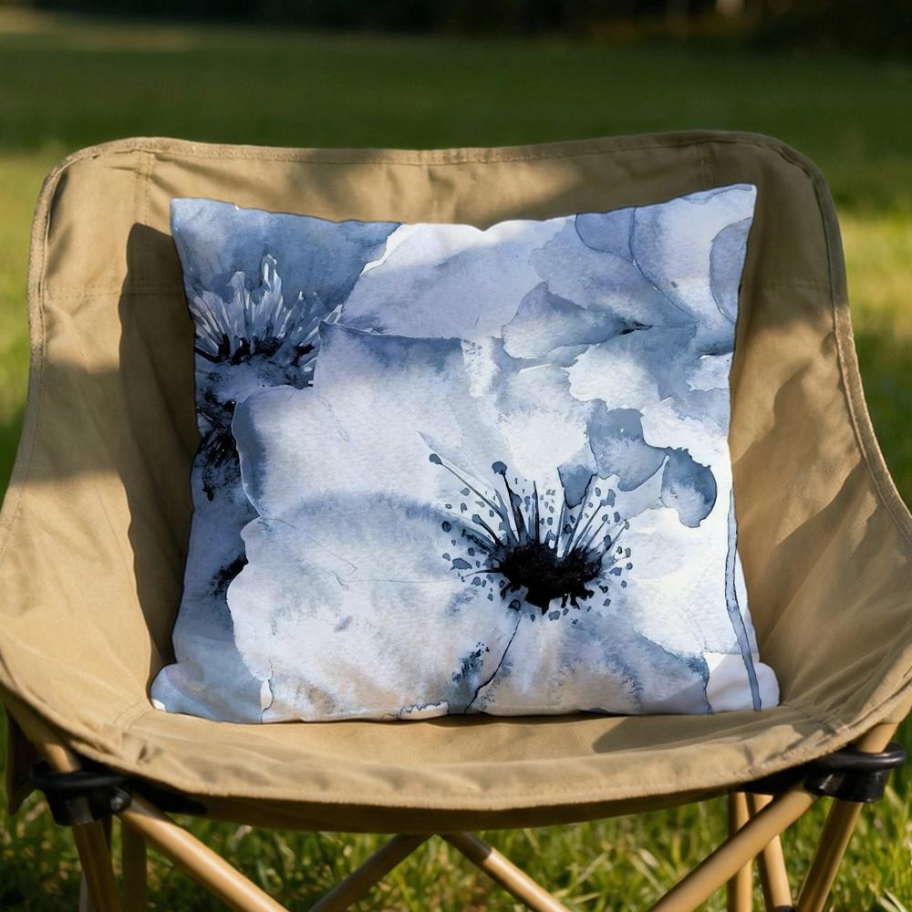 Painted Blue Print Creative Cushion Cover Soft Reversible Durable Pillow Cover MultiScene Use for Home Car Daily Comfort
