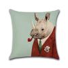 Cute Cartoon Elephant Pattern Throw Pillow Case Dog Cat Owl Fox Cotton Linen Decorative Pillowcases Kussensloop Almohada Zt243