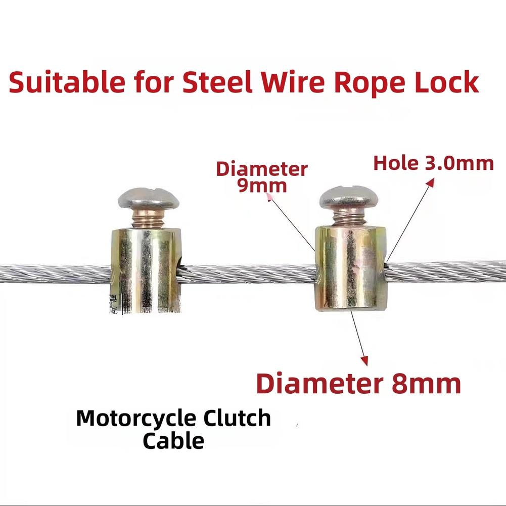 30/50/100pcs Motorcycle Clutch Cable Wire Rope Lock Adjustable Head Fitting 8x9mm For Motorcycle Repair Quick Fixes