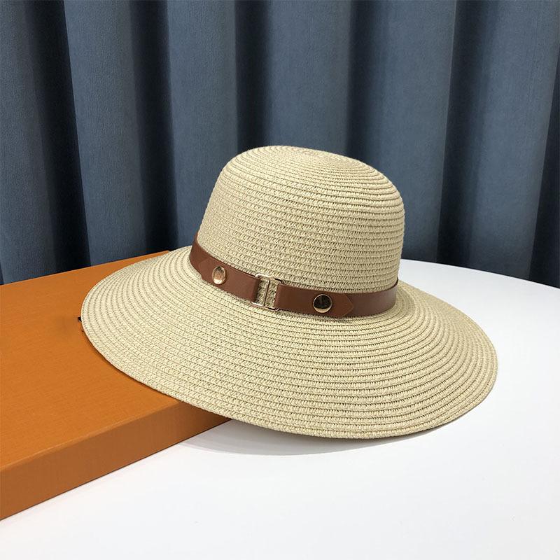 

Французская соломенная шляпа для женщин, летняя пляжная шляпа с защитой от ультрафиолета, соломенная шляпа с большими полями ONE SIZE бежевый