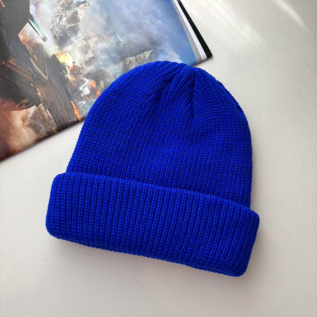 

Вязаные шапки для мужчин и женщин, теплые One Size синий