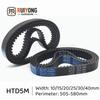HTD 5M Rubber Timing Belt Width 10/15/20/25/30/40mm Perimeter 505/510/515/520/525/530/535/540/545/550/555/560/565/570/575/580mm