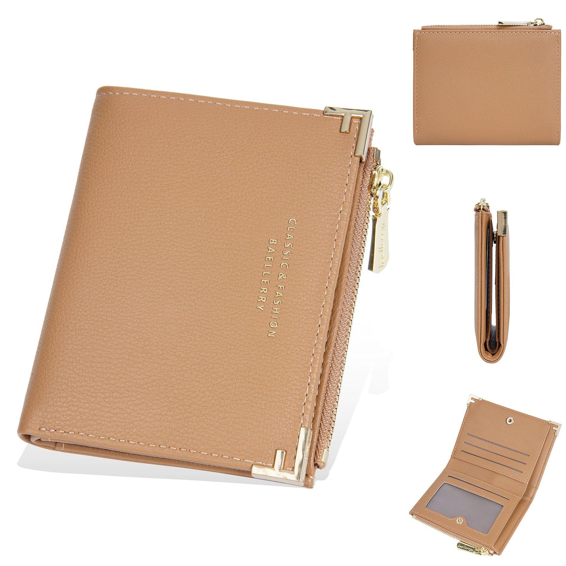 

Baellerry женский короткий кошелек с несколькими отделениями для карт, модный кошелек на молнии для монет жёлтый