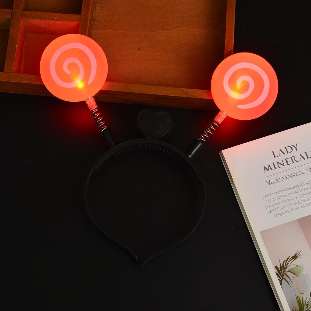 Yellow Glow Stick Lollipop Headband: Luminous Children's Headdress for Concerts and Cheering