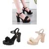 Fish Mouth Sandals For Women Summer Platform Tpr Sole With Buckle Closure