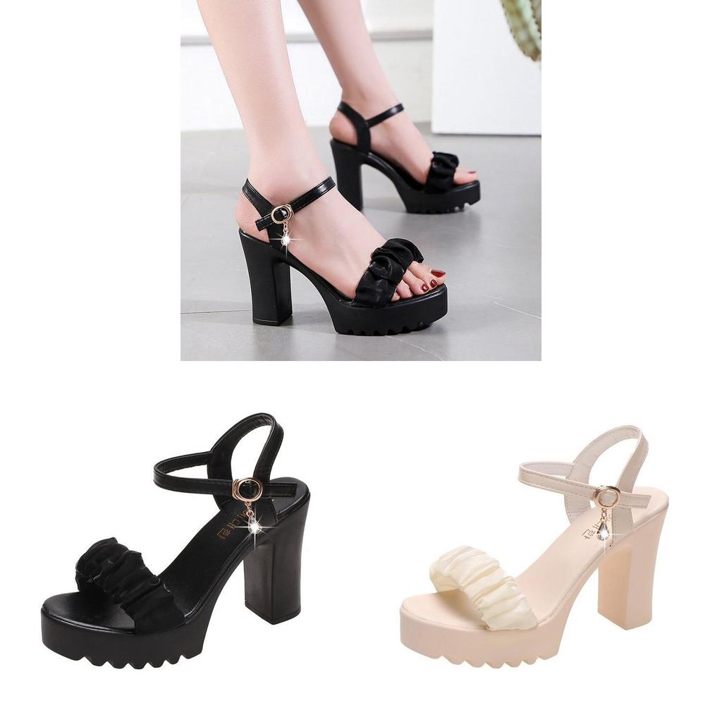 Fish Mouth Sandals For Women Summer Platform Tpr Sole With Buckle Closure