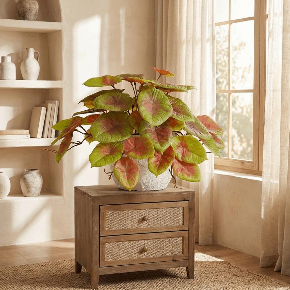 Vibrant Colors Artificial Plants 42 Leaves Simulated Green Plants Fake Tree Leaves Patio