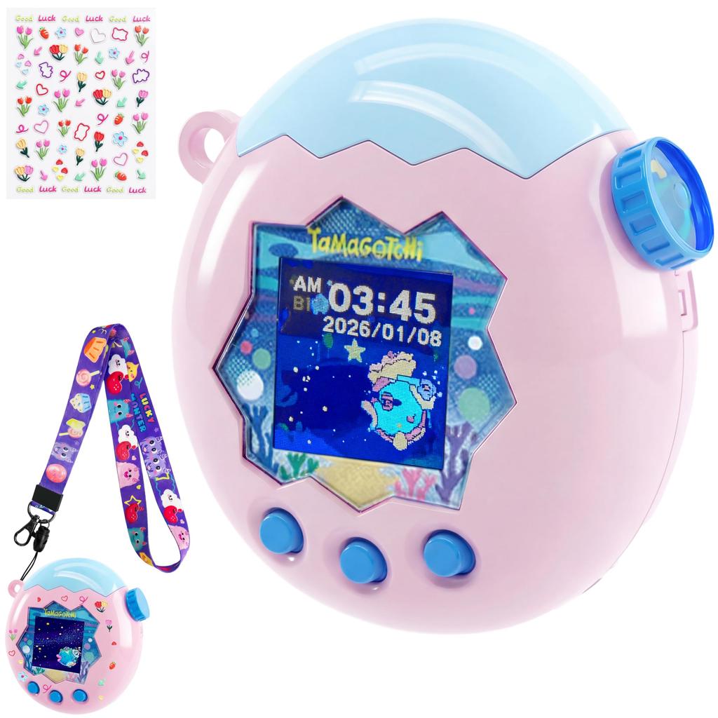 Funda para Tamagotchi Paradise comunicación compatible. Pegatinas de correa protectoras lindas tres películas PET dedicadas incluidas. Color de dos tonos hecho de PC