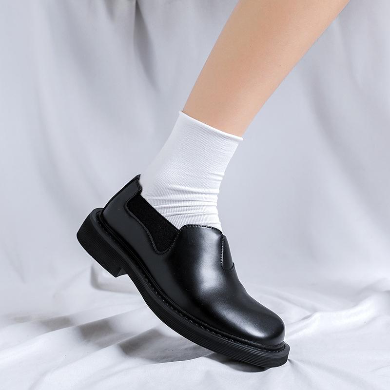 

Новые мужские туфли, легкие, на толстой подошве, дышащие, с круглым носком, повседневные кожаные туфли, мужские, британские, удобные, 68551-R 36 чёрный