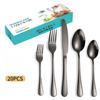 Stainless Steel Tableware Suit Steak Knife, Fork and Spoon Five Main Pieces Stainless Steel Tableware 20 Pieces Suit