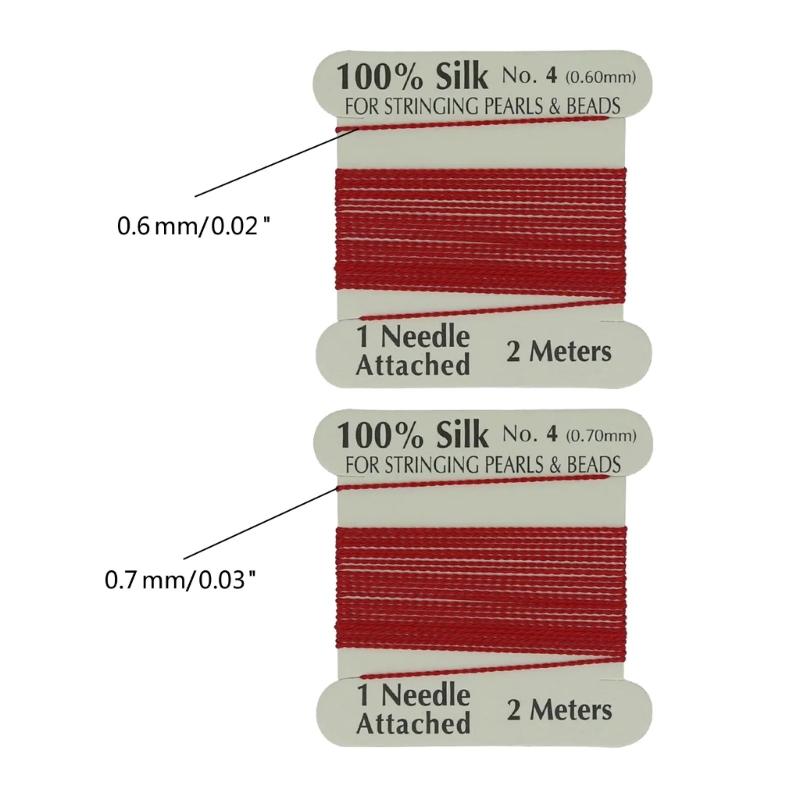 20 sztuk 100% jedwabny sznurek koralikowy wielokolorowy igłowy koniec jedwabny sznurek do biżuterii koraliki materiały pleciony sznurek nici 0,6 mm/0,7 mm