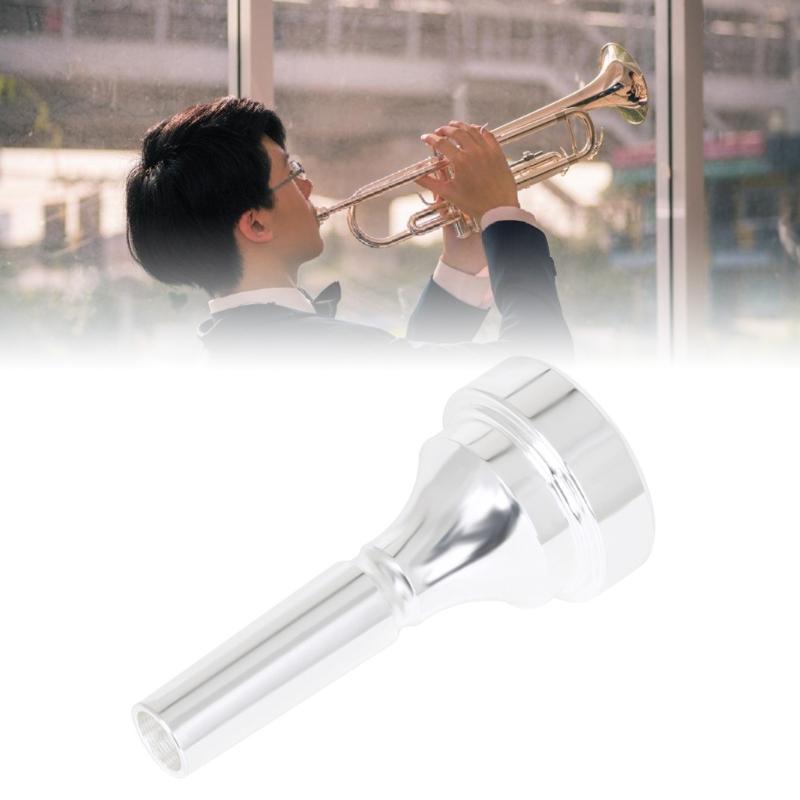 Bb Cornet Mouthpiece Brass Texture Silver Plated 4B Designs for Professional Music Instrument for Replacing and Repair
