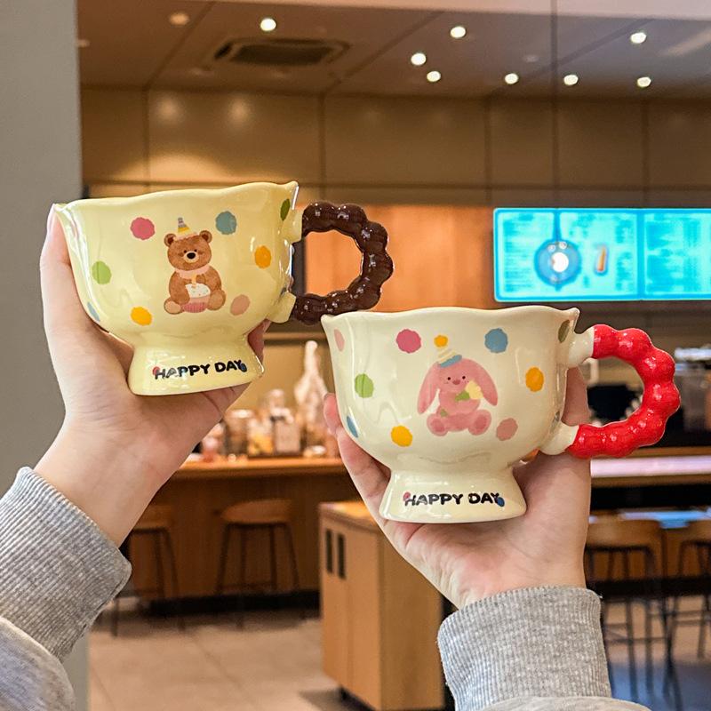 Birthday Gift for Girls, Milk Fufu, Special Beautiful Cup, Ceramic Mug, Couple Girlfriend Souvenir