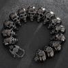 Gothic Punk Schmuck Voller Totenkopf Gliederkette Mann Armband für Männer Schwarz Altsilber Farbe Edelstahl Herrenarmbänder Cool