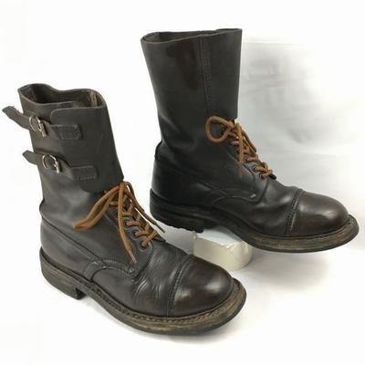 60s Vintage 1969 Europe Combat Command Military Boots Size 41 (Approx. 26.026.5cm) Dark Brown Men's(USED)