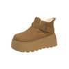 Suede Platform Women Snow Ankle Boots Short Plush Mid Heels Buckle Shoes 2025 Trend Winter New Warm Cozy Non-slip Botas De Mujer