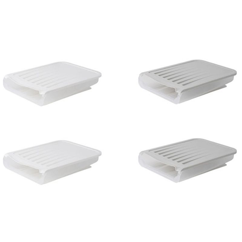 AEE4-Egg Box Transparent Egg Dispenser Refrigerator Crisper Egg Basket Storage Container Kitchen Storage Box