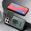 KEYSION Shockproof Armor Case for Xiaomi 15T Pro 5G Slide Camera Protection Metal Ring Stand Phone Back Cover for Xiaomi 15T 5G