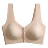 Women Middle Aged Plus Size Front Buckle Wire Free Thin Seamless Vest Bra