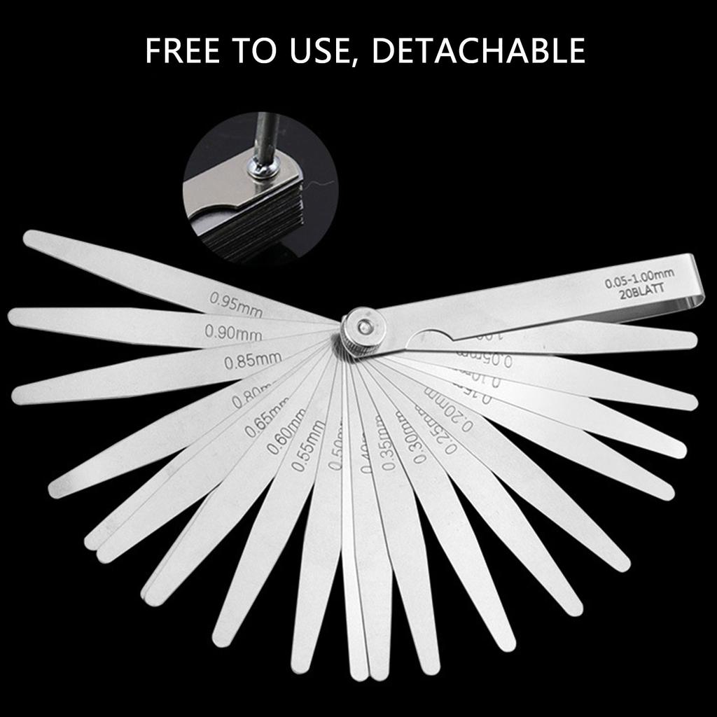 Fühlerlehren-Set aus Edelstahl, metrische und Standard-Dickenlehren, konische Fühlerlehren, Messwerkzeug