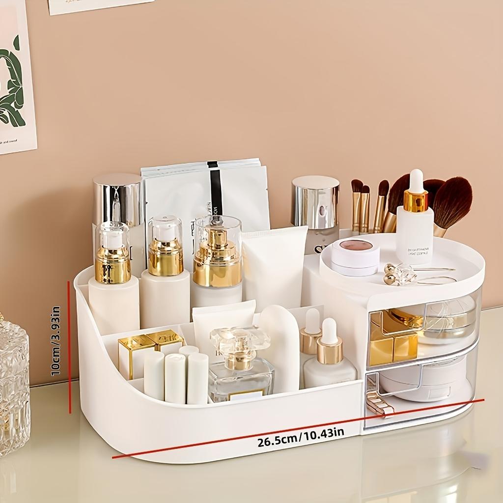 Große Make-up-Aufbewahrungsbox mit transparenten Schubladen - Kunststoff-Theken-Make-up-Aufbewahrungsbox, multifunktionaler Hautpflege- und Lippenstifthalter