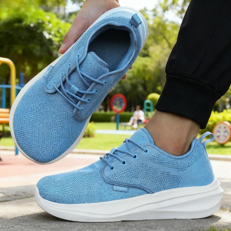 

Wide Toe Sneakers for Men Comfortable Non-slip Lace Up Platform Walking Shoes Unisex Zero Drop Casual Spots Shoes Women In 36 небесно-голубой