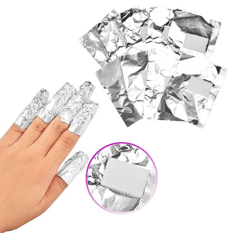 50/100Pcs/lot Aluminium Foil Nail Art Soak Off Acrylic Gel Polish Nail Removal Wraps Remover Easy Cleaner Nail Polish Gel