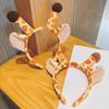 Bentișă Anti-Alunecare Material Moale de Pluș Design cu Urechi 3D Căprioară de Desene Animate Bentișă pentru Spălat Fața Machiaj Cerc pentru Păr Accesoriu Păr