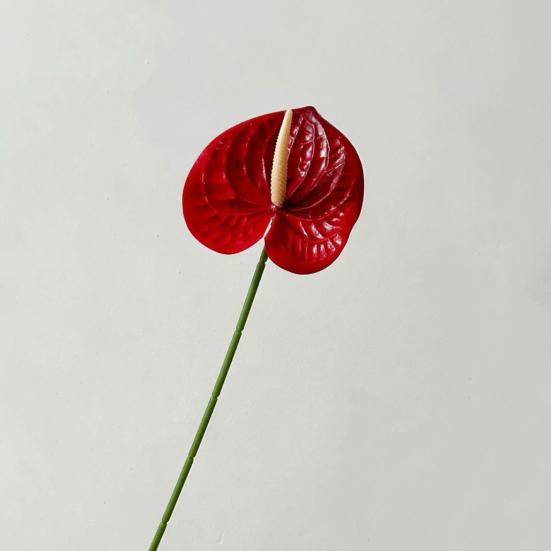 Artificial Anthurium Flower 24.4 Inch Real Touch Fake Flower for DIY Wedding Bouquets Floral Arrangements Bridal Shower Party Centerpiece