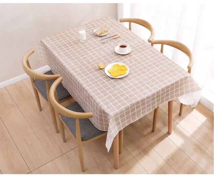 PEVA Plaid Waterproof & Oil-Proof Non-Slip Tablecloth for Dining/Coffee Table