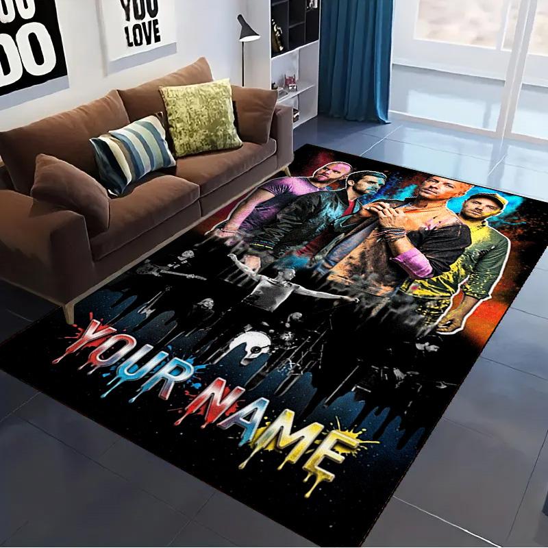 Name Custom Coldplay Band Carpet Rug for Living Room Bedroom Home Sofa Decoration,Kids play Non-slip Floor Mat